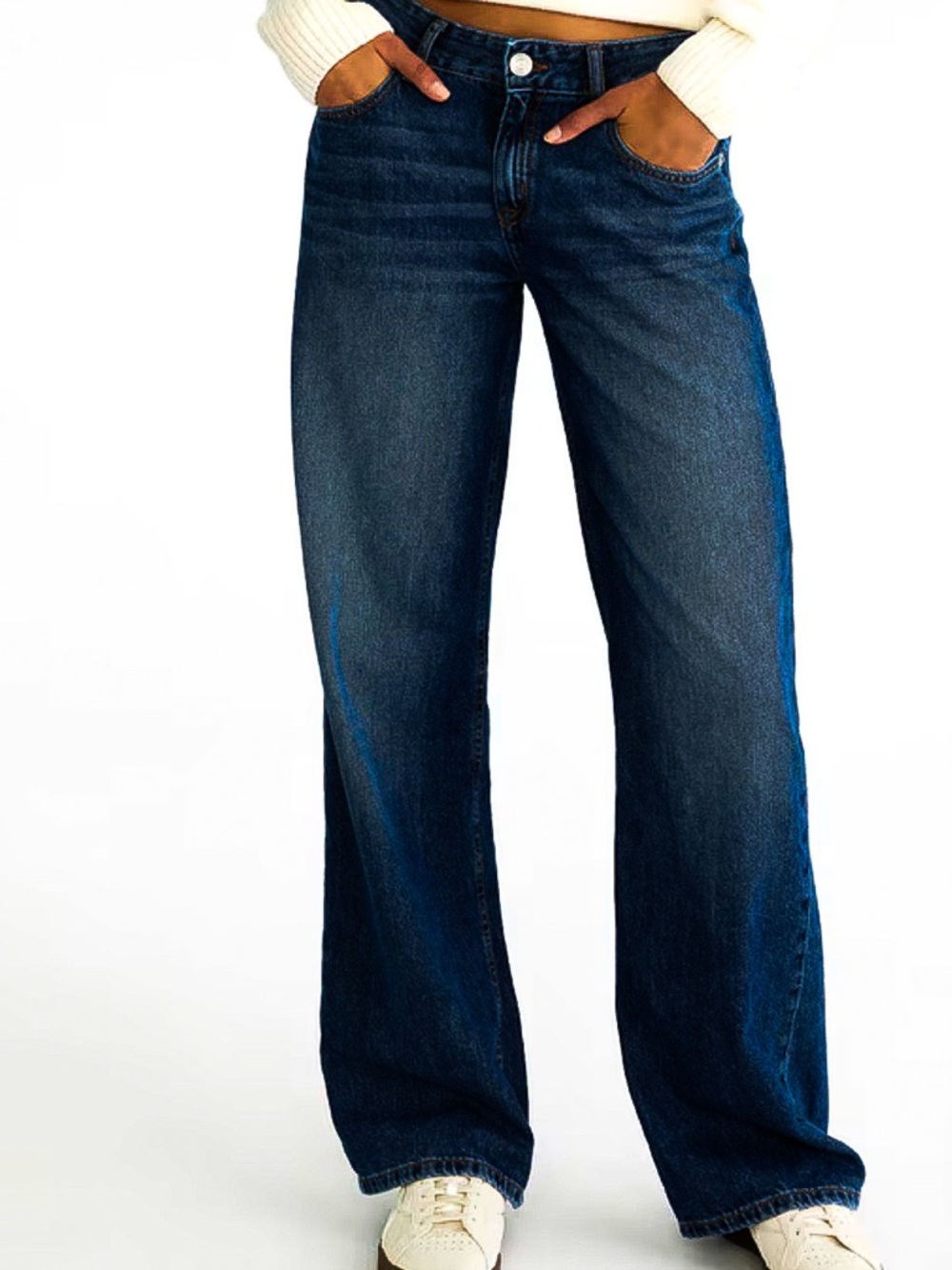 NWT!! Aeropostale Wide Leg Women's Jeans Non stretch Dark Blue Size 000R